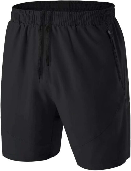 Herren Sport Shorts Kurze Hose Schnell Trocknend Sporthose Leicht mit Reißverschlusstasche