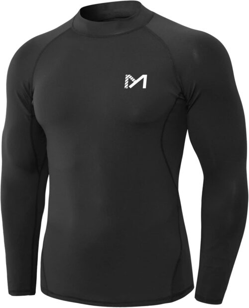MEETYOO Kompressionsshirt Herren, Funktionsshirt Langarm Fitnessshirt Männer Atmungsaktiv Sportshirt Laufshirt für Laufen Sport Turnhalle