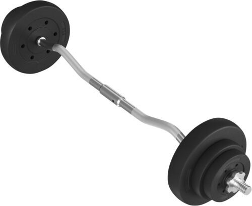 Yaheetech 20/25/30 kg SZ Curlset Langhantel-Set, SZ-Stange mit 6 Scheiben, Hantel-Set für Krafttraining, Curl-Stange mit Gewichten, Hantelstangenset SZ-Hantelset Curlset