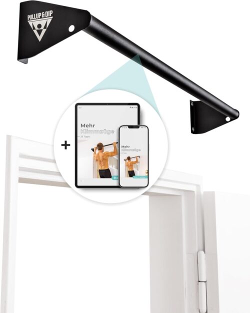 PULLUP & DIP Klimmzugstange zur Wandmontage über Türrahmen – Stabile Reckstange für Home Gym – Ideal für Klimmzüge, Chin-Ups, Beinheben & Turnringe – Robuste Stahlkonstruktion
