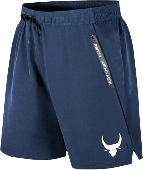 ASHION Herren Laufhose Sommer Sport Shorts mit Reißverschlusstasche Männer Workout Fitness Jogginghose