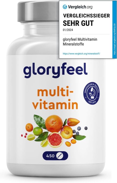 Multivitamin Hochdosiert – 450 Tabletten – Wertvolle Mineralien & alle A-Z Vitamine – 15 Monate Vorrat – Unterstützt das Immunsystem* – Laborgeprüft ohne Zusätze in Deutschland hergestellt
