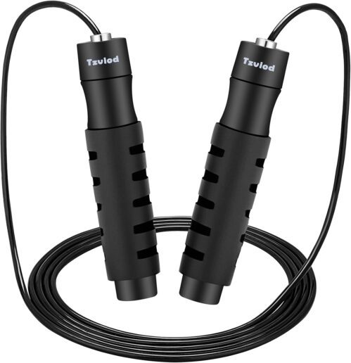 Springseil Stahlseil Tzviod Verstellbare Länge Springseil mit Kugellager Atmungsaktiv Rutschfesten ABS-Schaum Griff Geeignet für Erwachsene Studenten Boxen Springseil Fitness