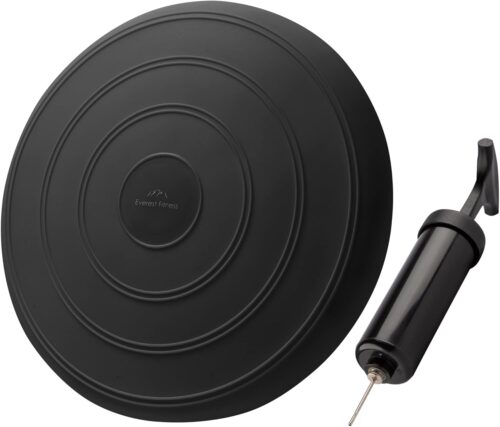 EVEREST FITNESS Luftkissen, aufblasbar, 33 cm Durchmesser, mit Luftpumpe, Balancekissen, Trainingskissen, Sitz und Rückenlehne