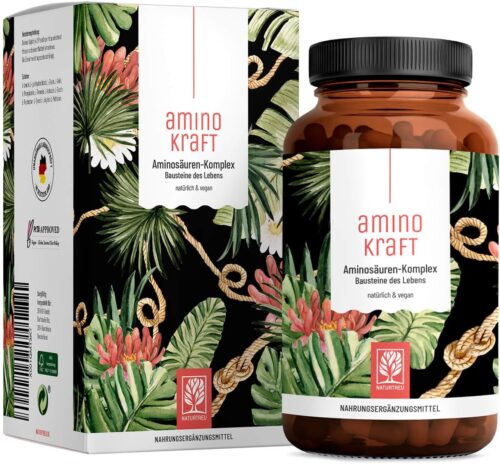 Aminosäuren Komplex hochdosiert – 180 vegane Amino Tabletten mit je 1000 mg pro Tagesdosis mit 12 verschiedenen Aminosäuren – EAA Pattern Presslinge von NATURTREU