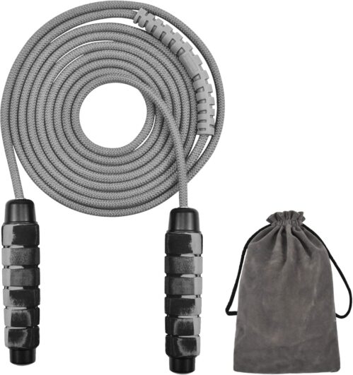 Chstarina Springseil Erwachsene, Speed Rope Verstellbar mit Kugellagern und Hautfreundlichen Handgriffe, Länge Einstellbar, Baumwolle Seilspringen für Kinder Fitnes, Training, Boxen, Crossfit