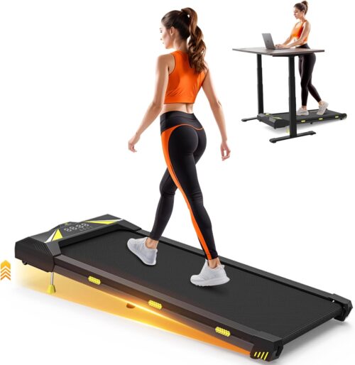 4 in 1 Laufband für Zuhause mit Neigung 1-6km/h Walking Laufband Pad, Geräuscharme Laufbänder mit Fernbedienung