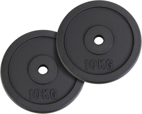 ALPIDEX Hantelscheiben Set Gusseisen 2 x 10 kg 30 mm Gewichtscheiben Hantelgewicht Gewichte