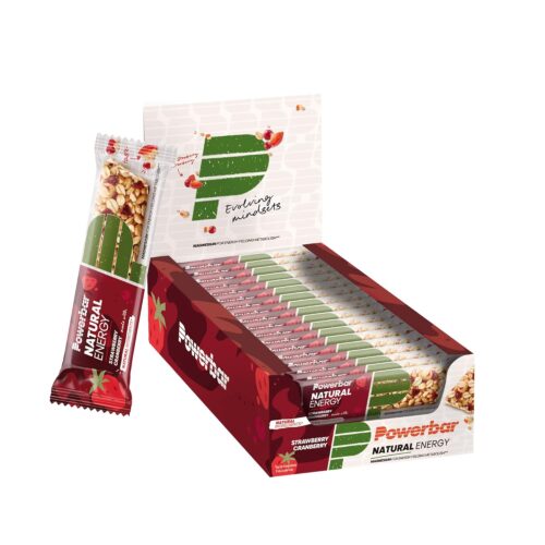 Powerbar – Natural Energy Cereal – Strawberry Cranberry – 18x40g – veganer Kohlenhydrat Energie Riegel – Magnesium – palmölfrei