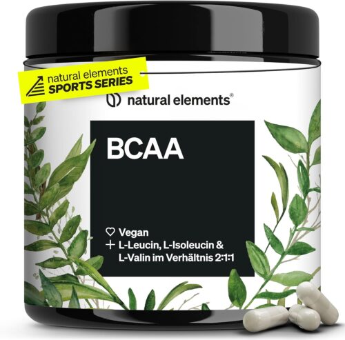 BCAA – 360 kleine Kapseln – essenzielle Aminosäuren – Leucin, Isoleucin & Valin – hoch bioverfügbares 2:1:1-Verhältnis – vegan, hochdosiert, ohne unnötige Zusätze – in Deutschland produziert