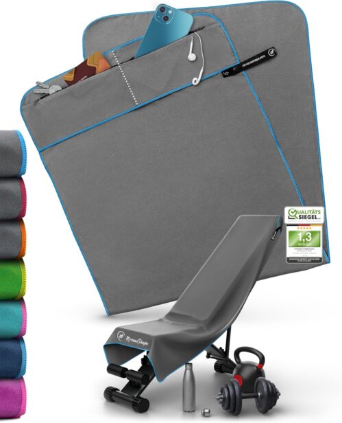 NirvanaShape Fitness-Handtuch | Aus starker Mikrofaser mit Magnet-Clip, stilvoll & funktional | Ultra-saugfähig & kompakt | Dein perfektes Sport-Handtuch fürs Fitnessstudio