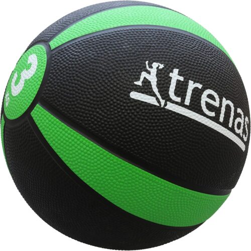 trenas Medizinball – Gummi – 1 kg – 1,5 kg – 2 kg – 3 kg – 4 kg – 5 kg – Robuster und Griffiger Ball – Ideal für Fitness und Sport